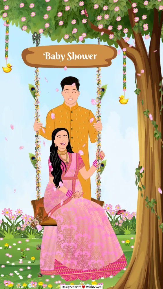 Indian Baby Shower Invitation - Baby & Kids invitation template