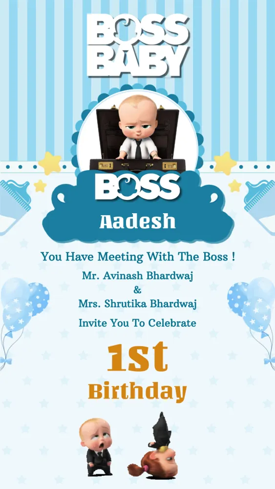 Boss Baby Birthday Invitation Video - Birthday invitation template