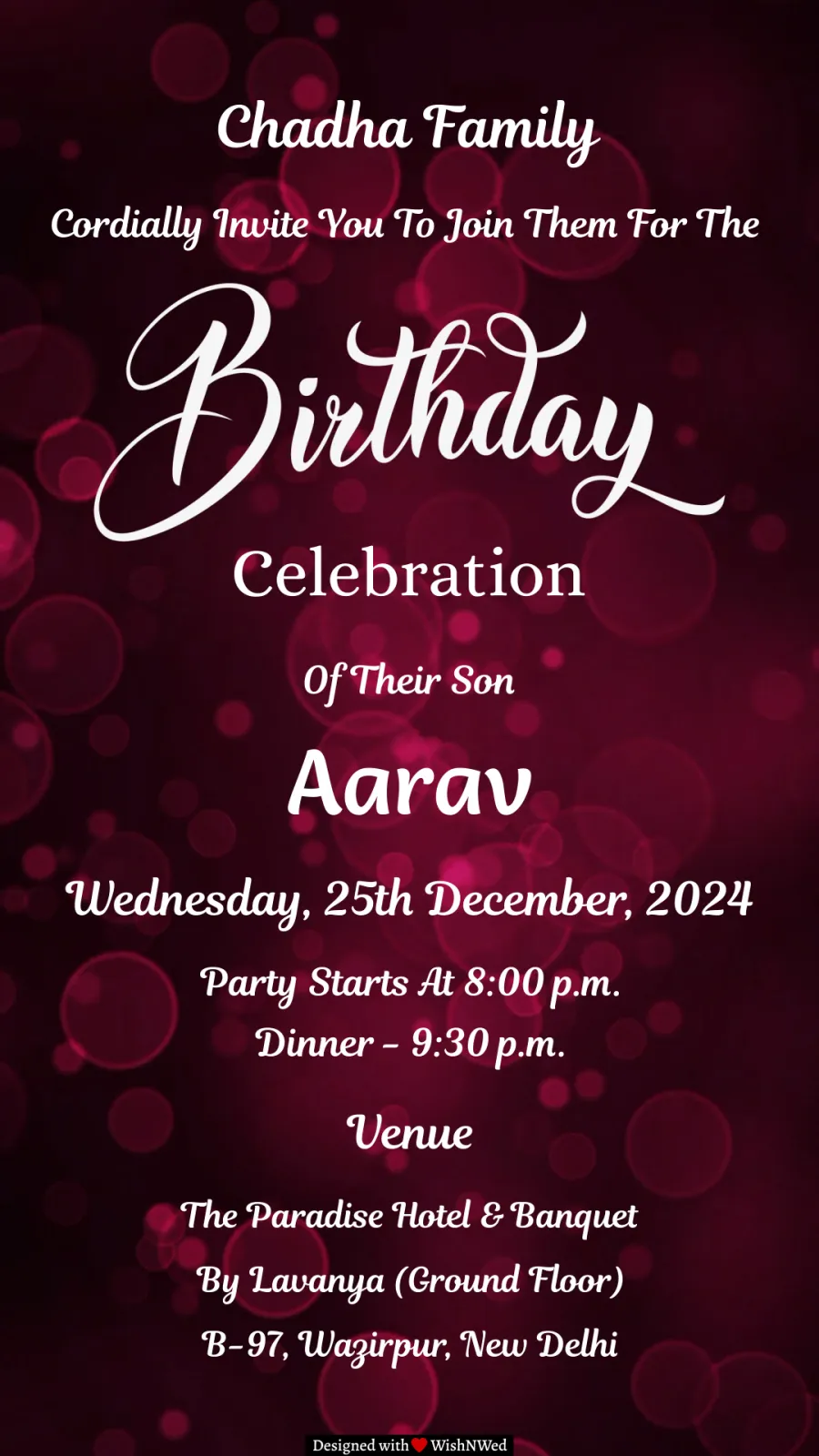 Birthday Video Invitation