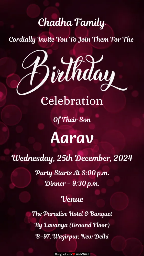Birthday Video Invitation - Birthday invitation template