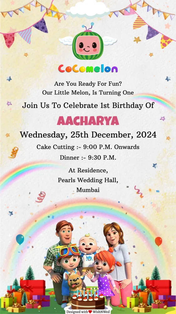 Cocomelon Birthday Invitation - Birthday invitation template