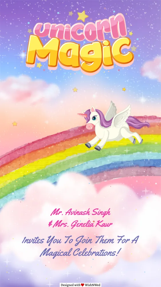 Unicorn Birthday Invitation Video - Birthday invitation template