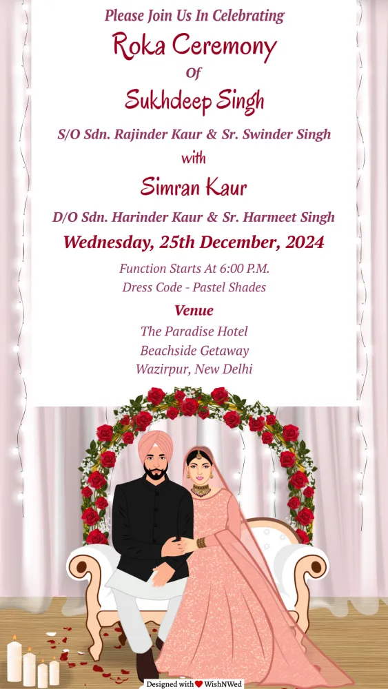 Punjabi Roka Invitation Video - Wedding invitation template