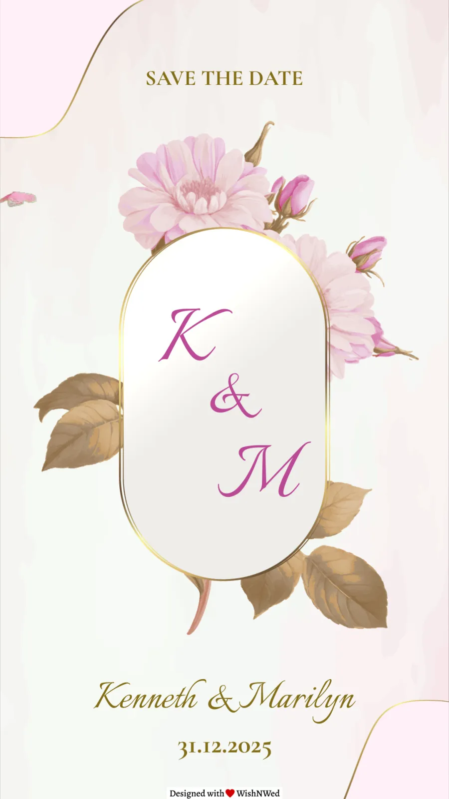 Elegant Pink Floral Wedding Invitation Video