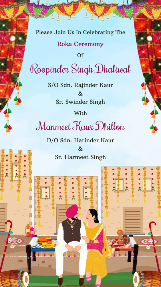Kurmai / Roka Invitation - Wedding invitation template