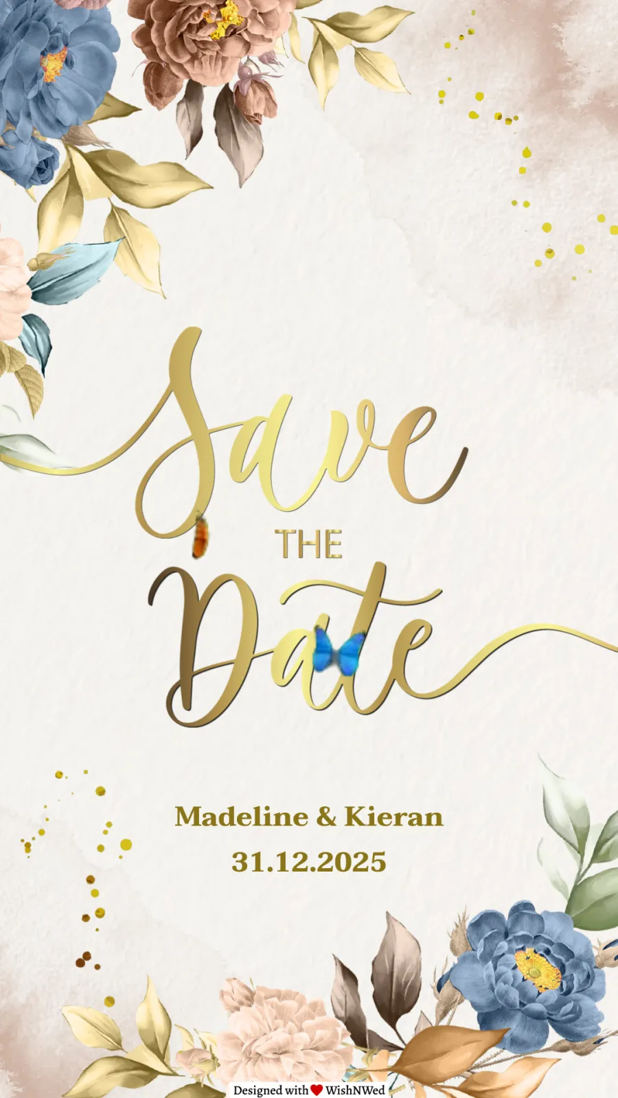 Floral Save The Date Video Invitation