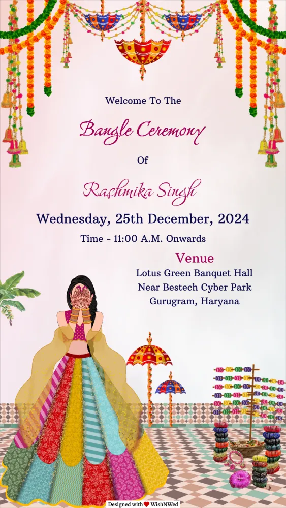 Bangle Ceremony Invitation - Wedding invitation template