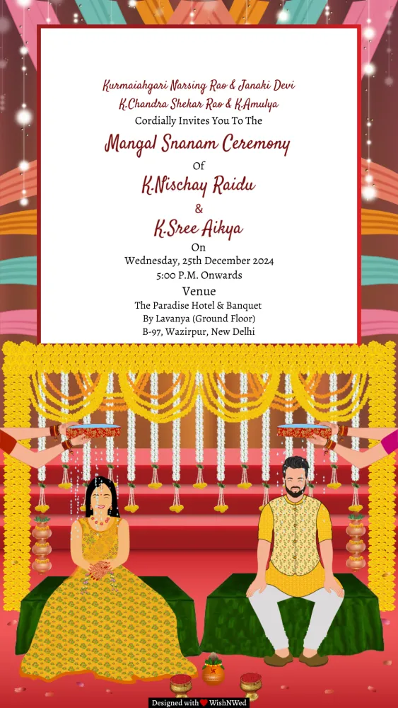Mangal Snanam Ceremony Invitation - Wedding invitation template