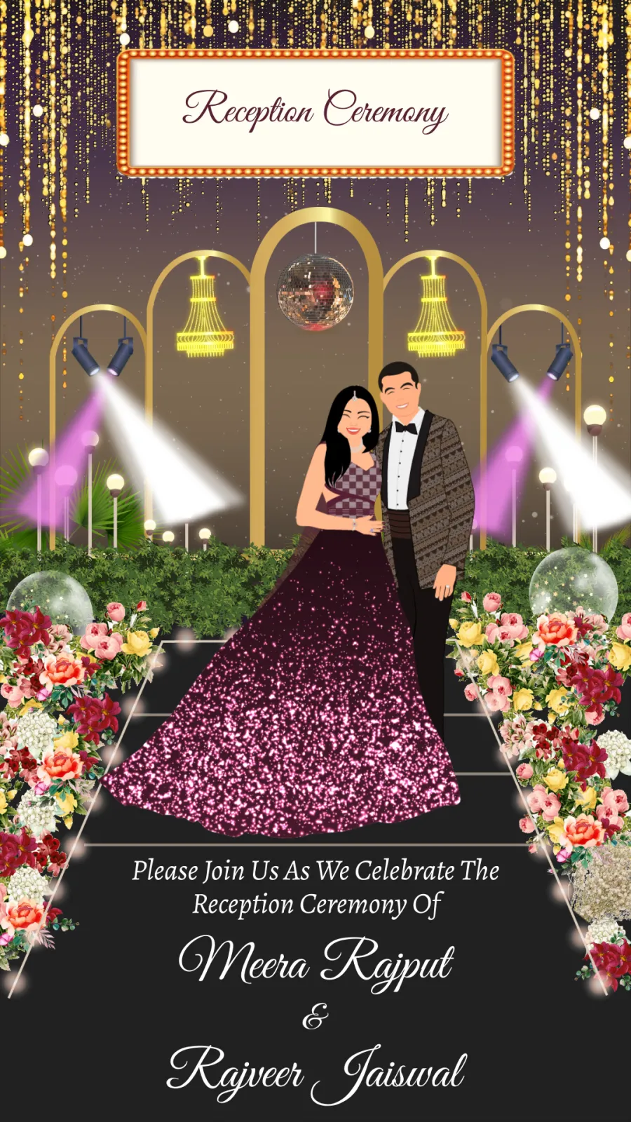 Indian Wedding Reception Invitation
