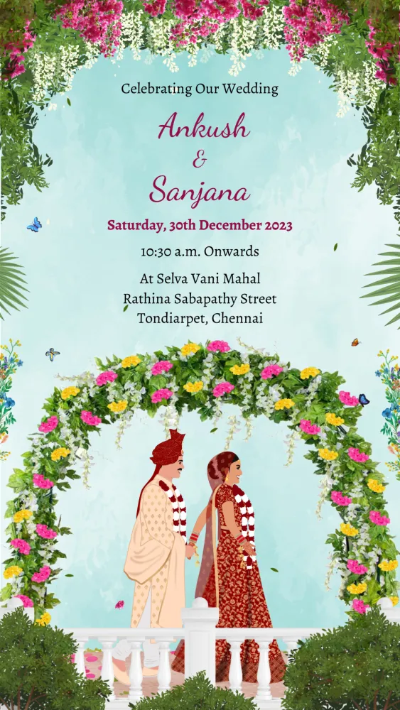 New Beginnings Indian Wedding E- Invite - Wedding invitation template