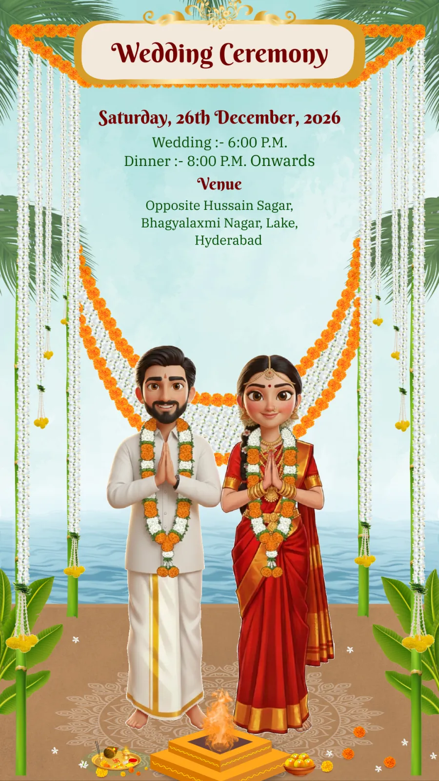 3D Tamil Wedding Invitation Video Bride Side