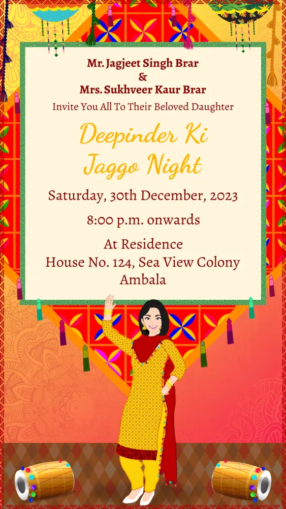 Bhangra Boliyan - Wedding invitation template