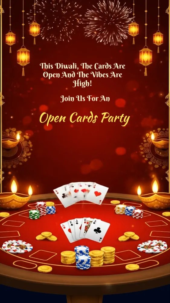 Diwali Cards Party Invitation - Festivals invitation template