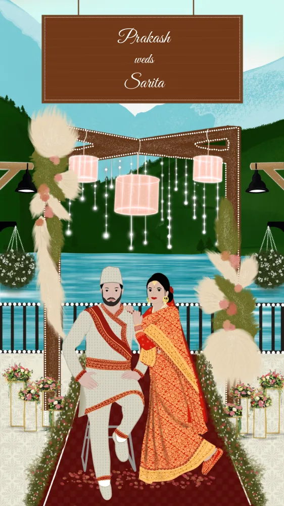 Nepali Wedding Invitation - Wedding invitation template