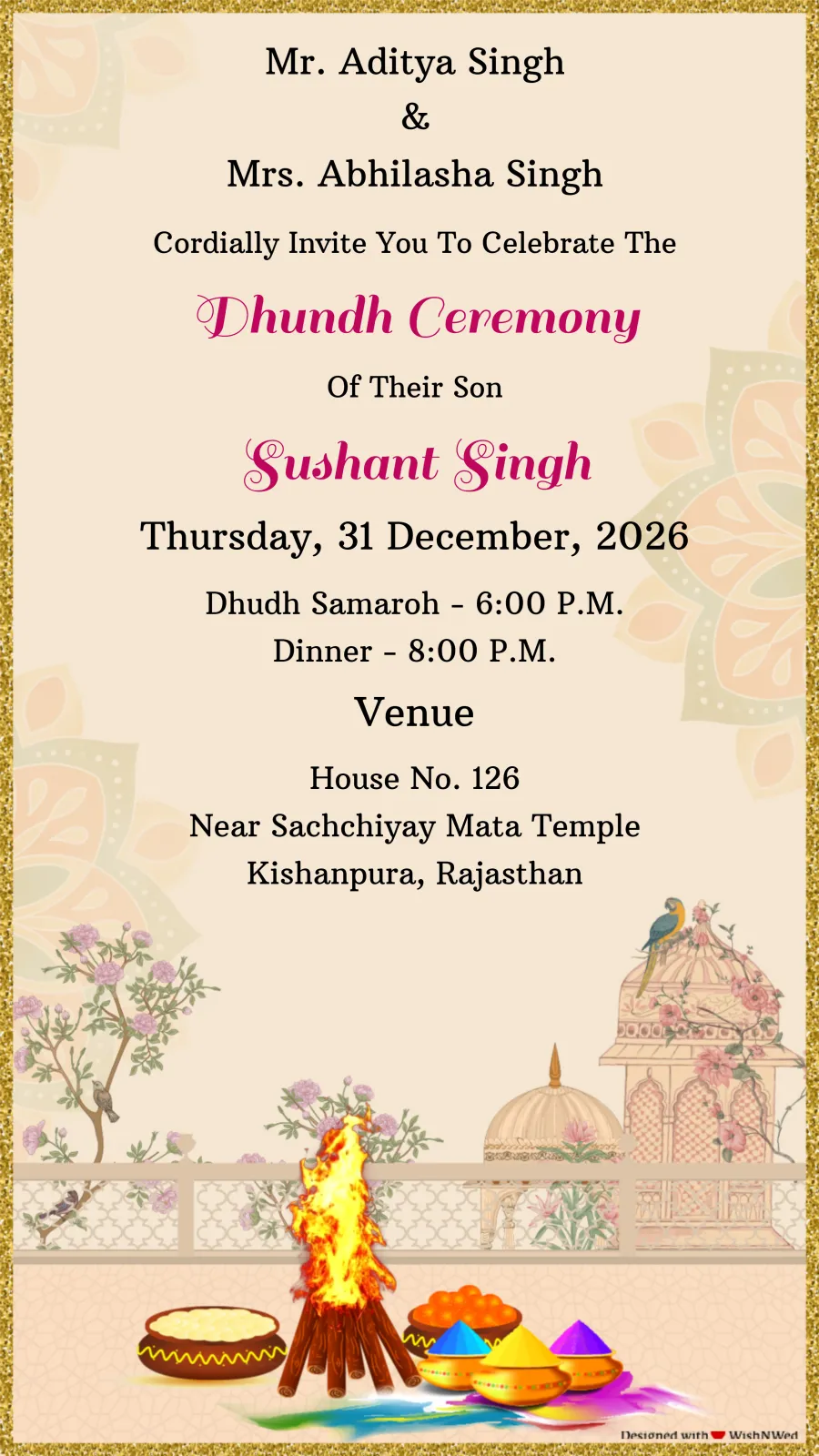Dhund Ceremony Invitation Card Video