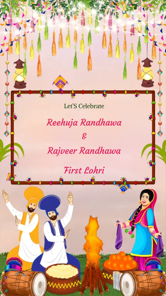 First Lohri After Marriage Invitation - Festivals invitation template