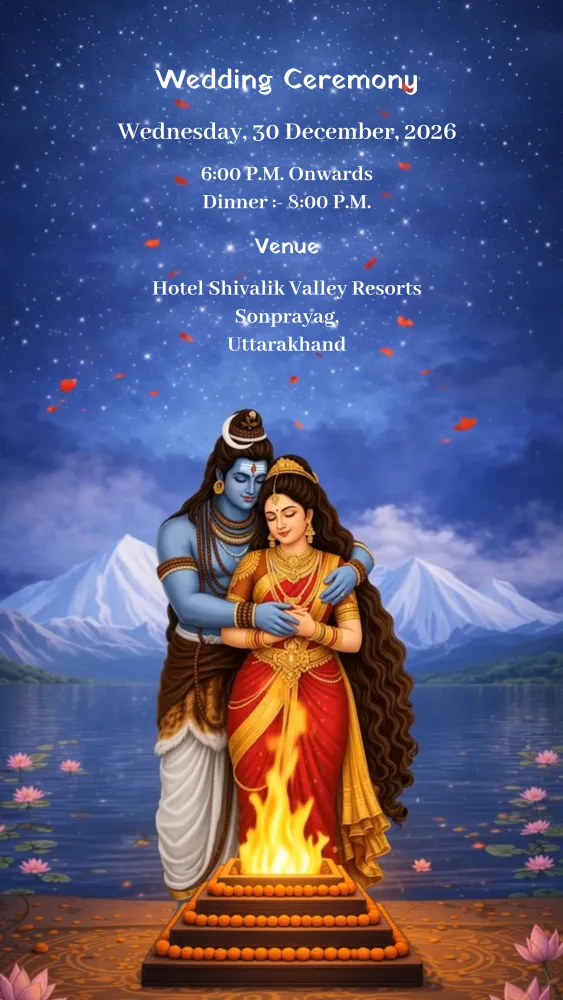 Shiv Parvati Theme Wedding Invitation Video - Wedding invitation template