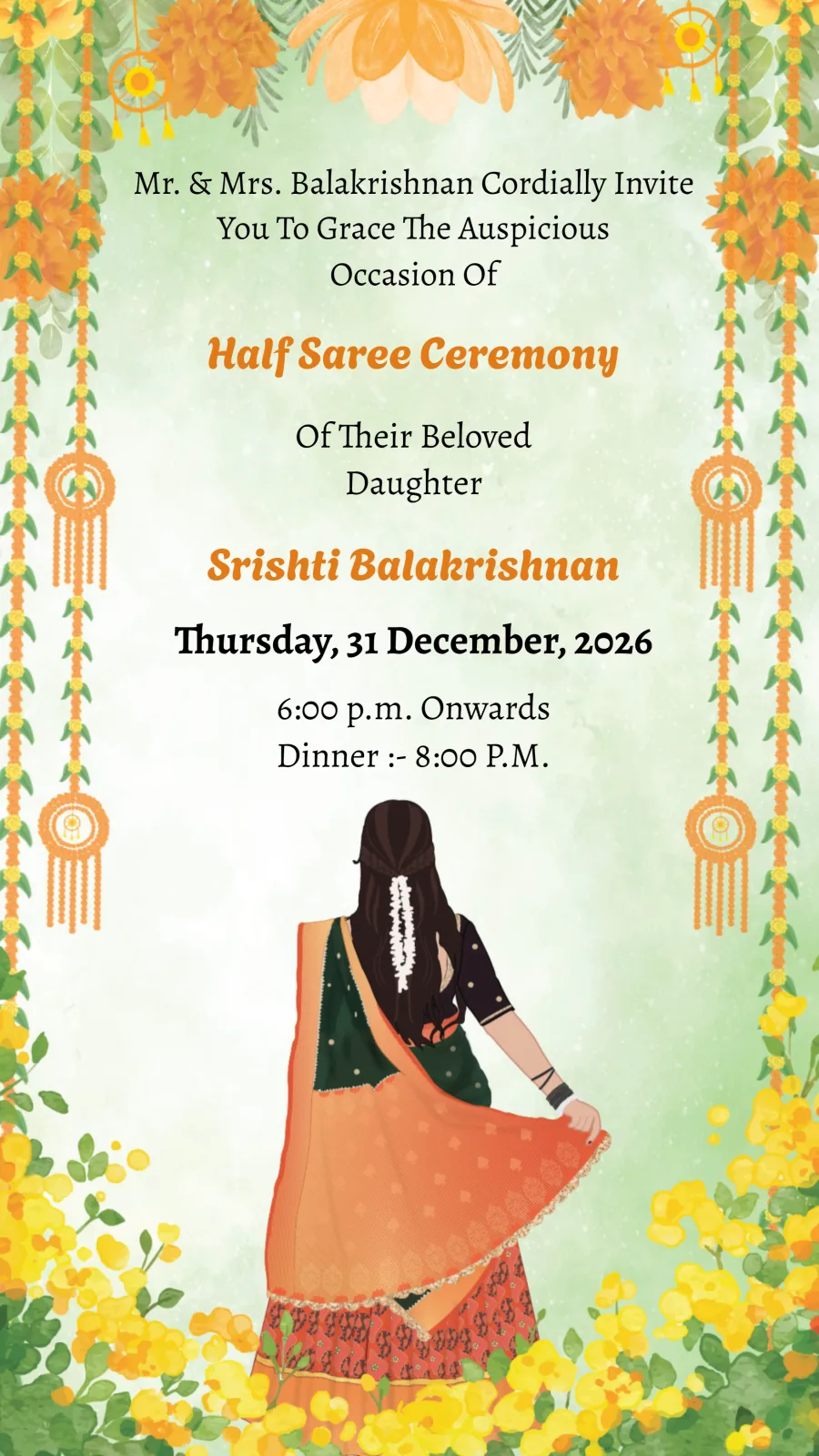 Half Saree Function Invitation