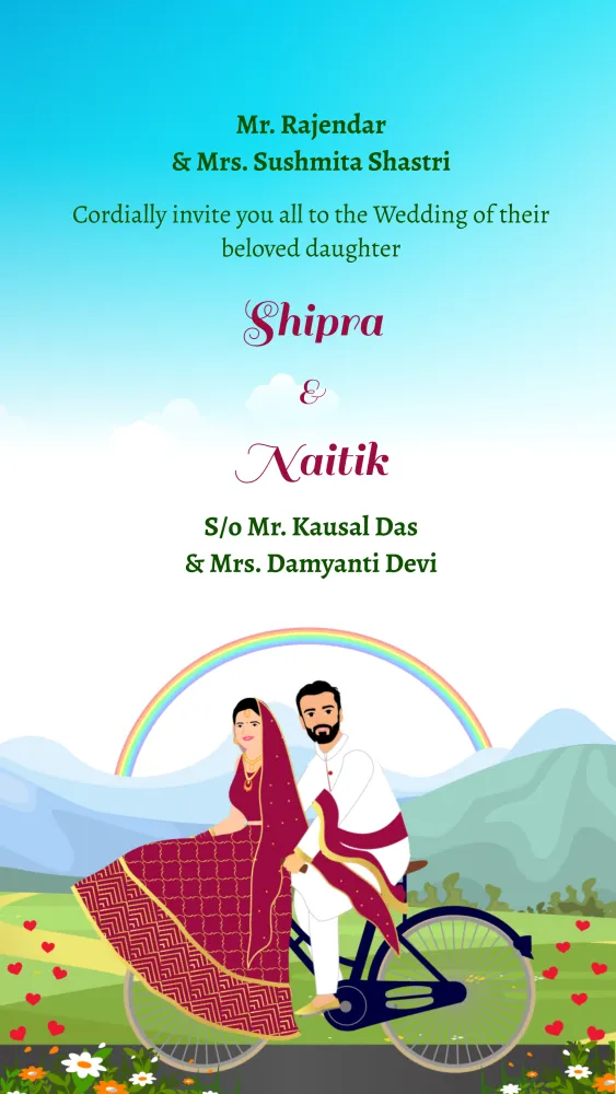 Monsoon Romance - Wedding invitation template