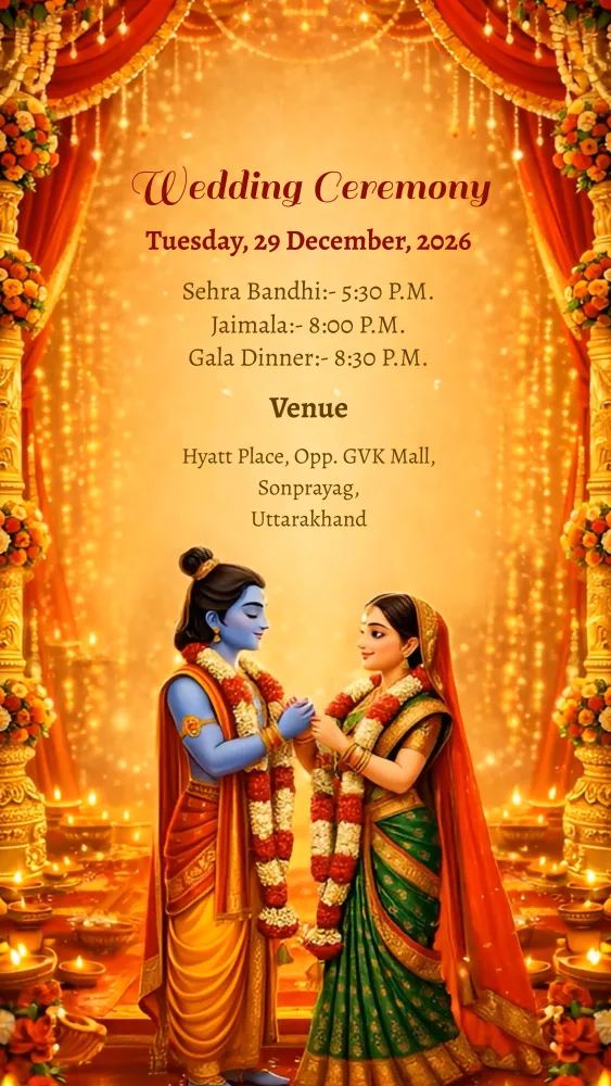 Sita Ram Wedding Invitation Video - Wedding invitation template