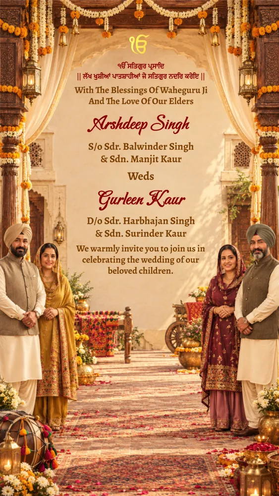 80's Theme Sikh Wedding Invitation Video - Wedding invitation template