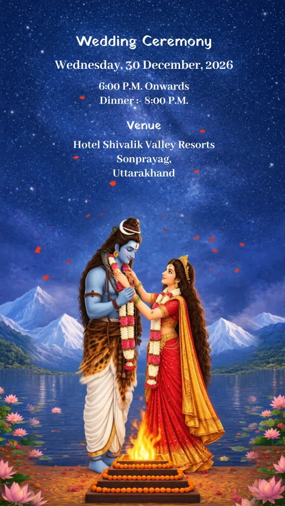 Shiv Parvati Theme Wedding Invitation Video - Wedding invitation template