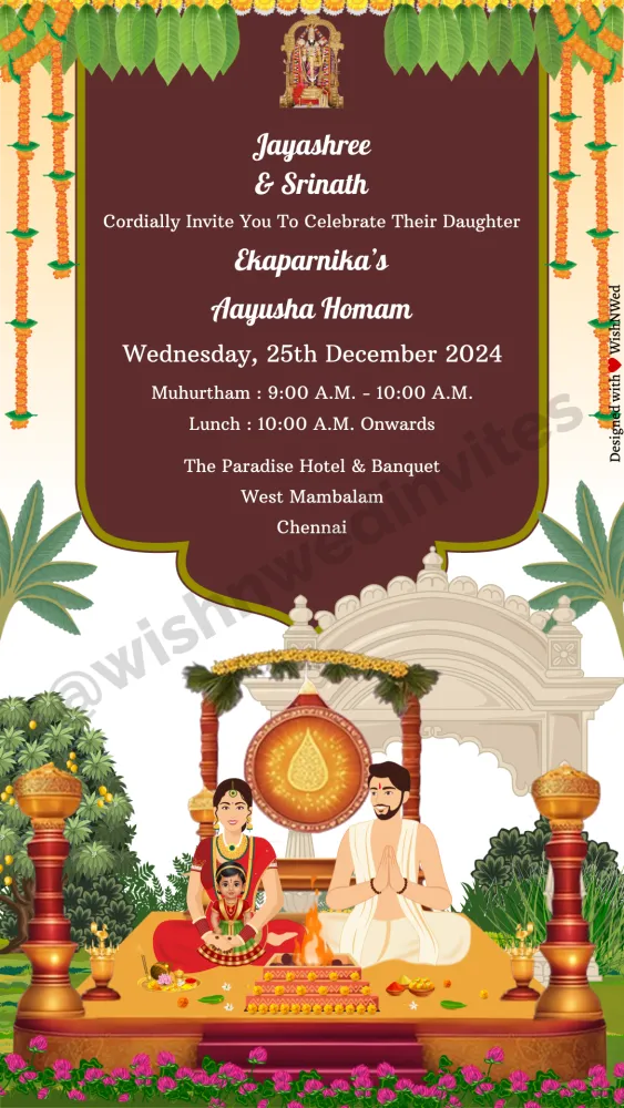 Aayusha Homam Invite - Baby & Kids invitation template