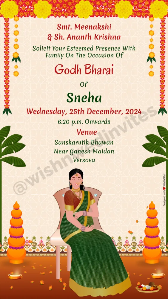 Seemantham / Godh Bharai Invitation - Baby & Kids invitation template