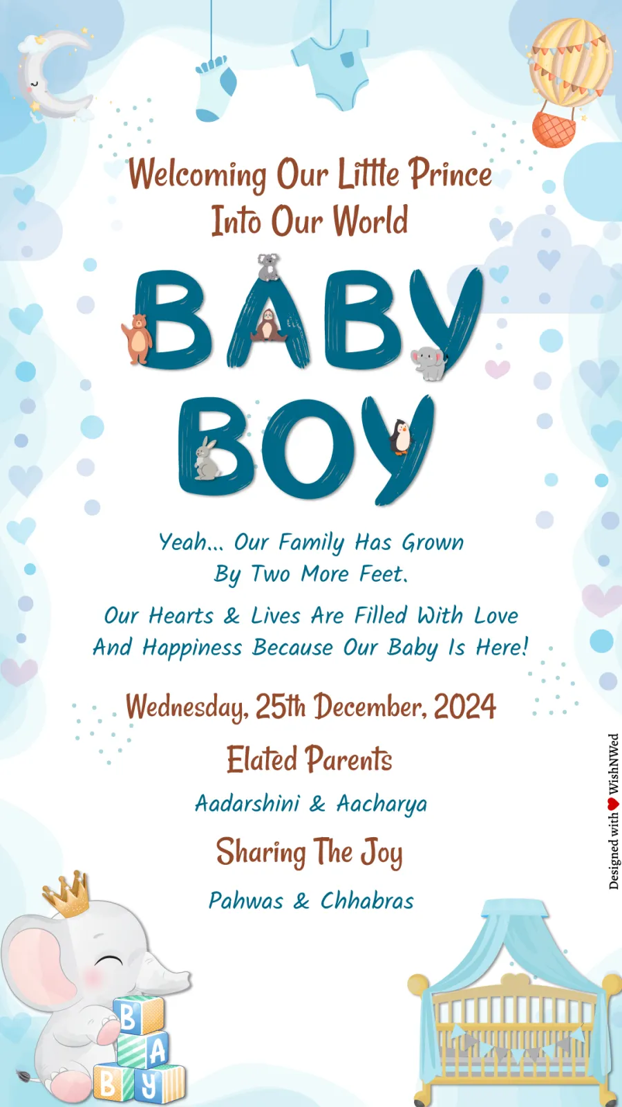 Baby Boy Birth Announcement