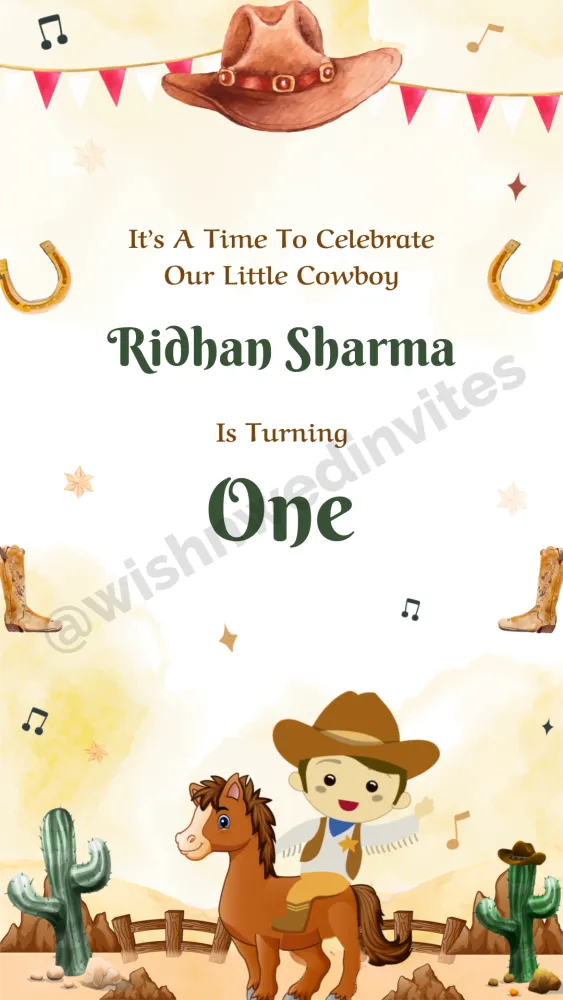 Cowboy Birthday Invitation - Birthday invitation template