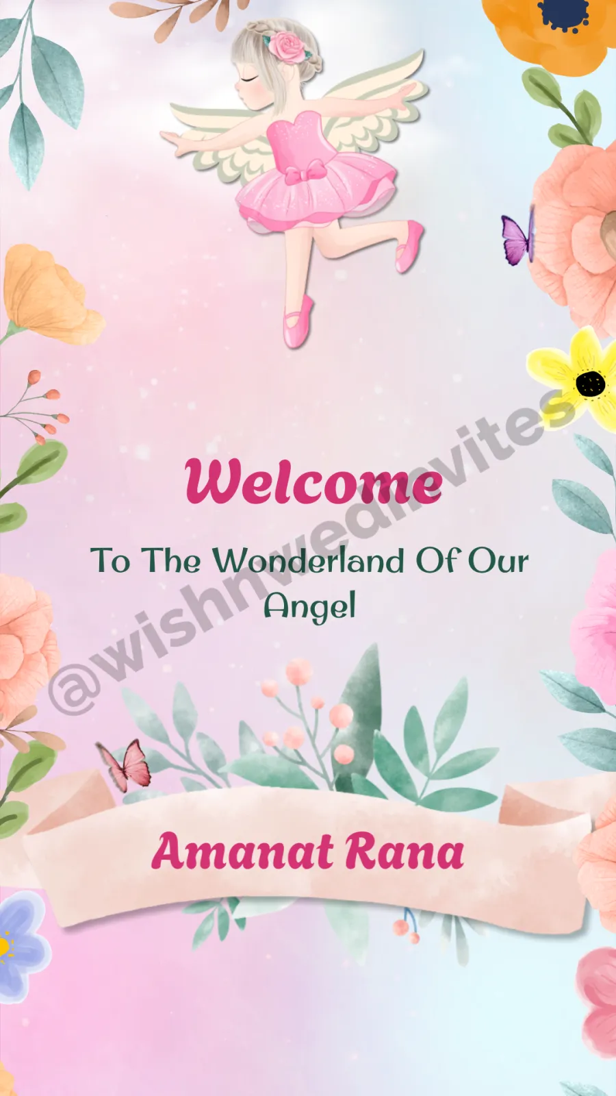 Butterfly Theme Birthday Invitation Video