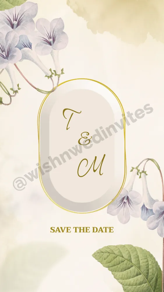 Botanical Save The Date Wedding Invitation - Wedding invitation template