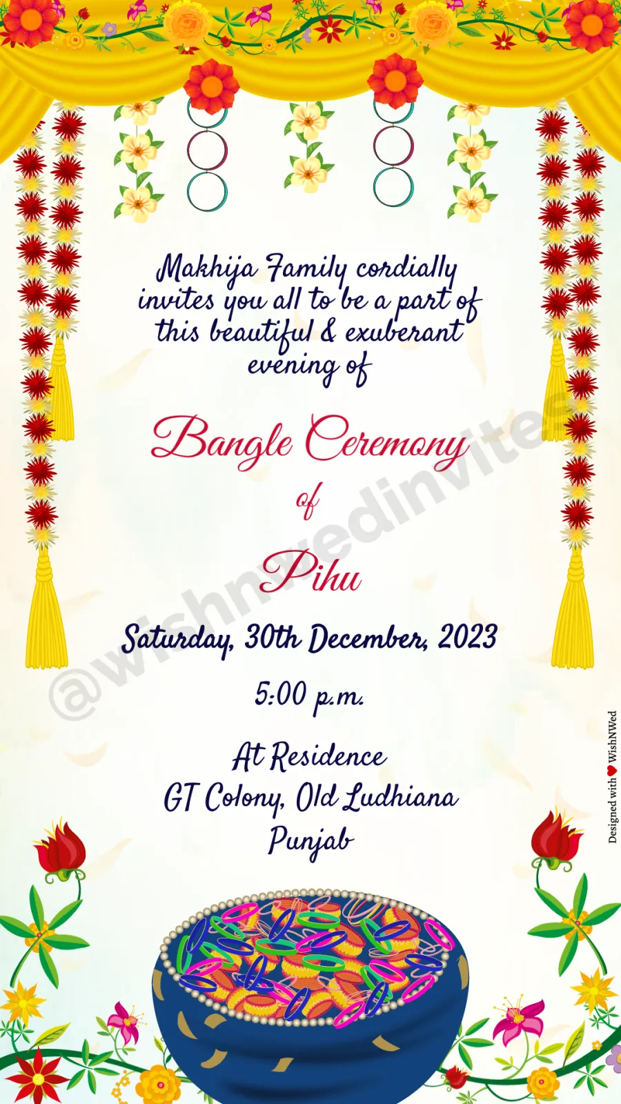 Bangle Ceremony Video Invitation
