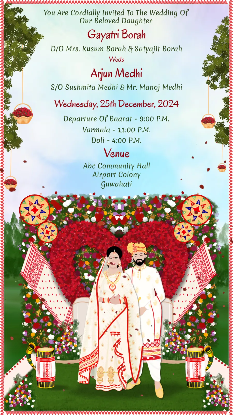 Assamese Wedding Invitation