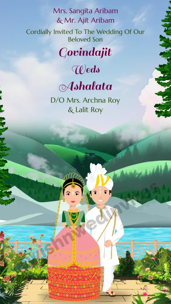 Manipuri Wedding Invitation - Wedding invitation template