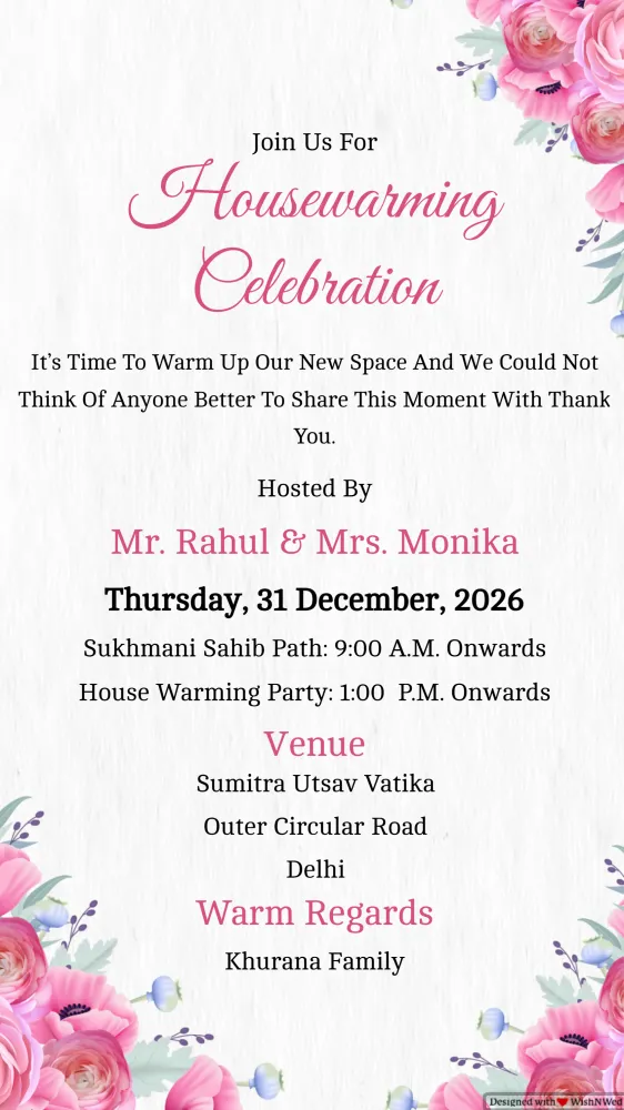 Housewarming Video Invite - Pooja & Rituals invitation template