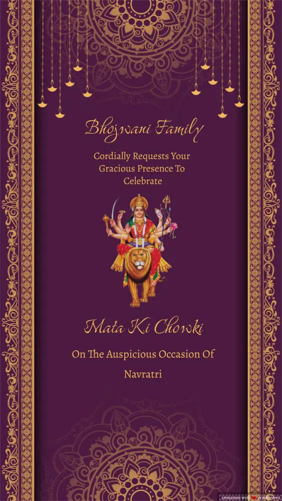 Mata Ka Jagran Invitation Video - Pooja & Rituals invitation template