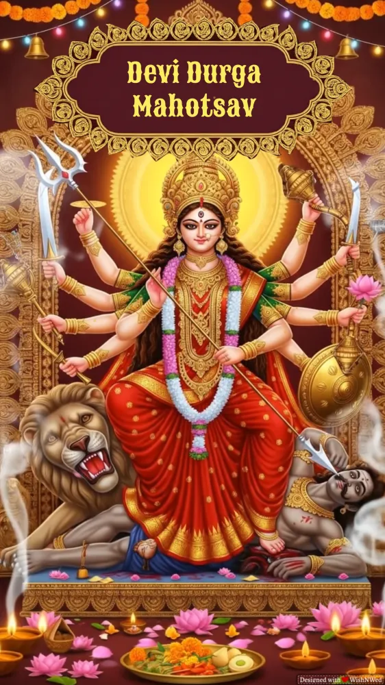 Bengali Durga Puja Invitation - Festivals invitation template
