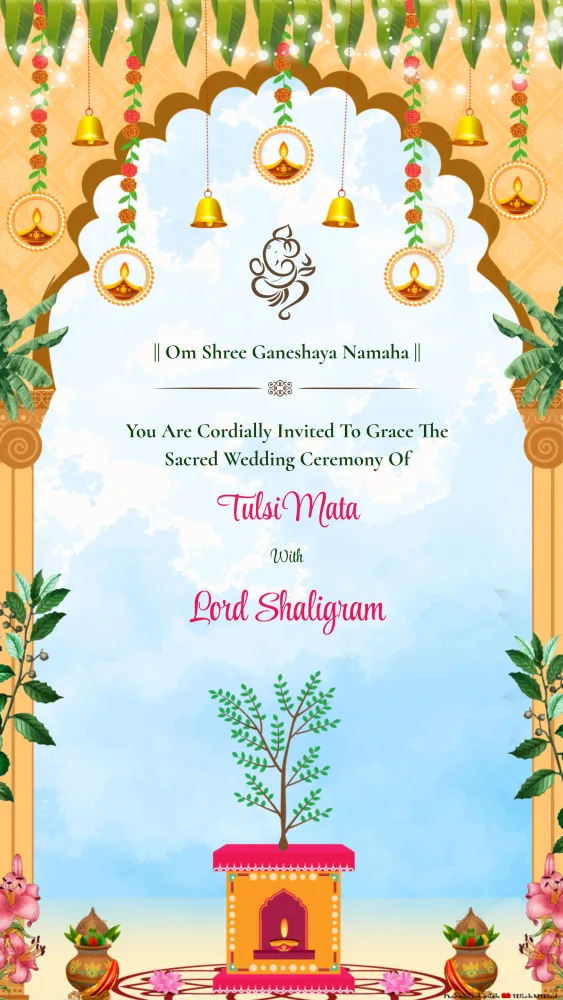 Tulsi Vivah Invitation Video - Pooja & Rituals invitation template