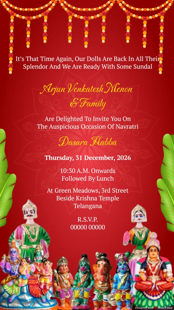 Gombe Habba Invitation Card - Festivals invitation template