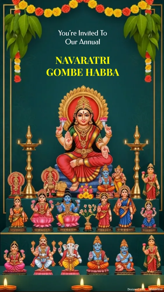 Dasara Gombe Habba Invite - Festivals invitation template