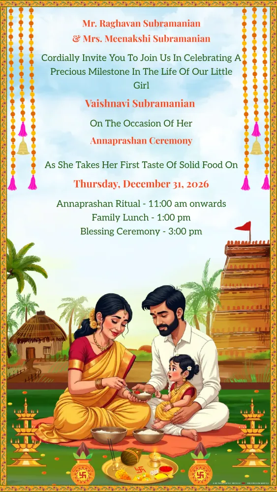 Baby Girl Annaprashan ( Rice Ceremony ) Invitation - Baby & Kids invitation template