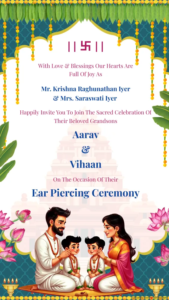 Ear Piercing Invitation Video - Baby & Kids invitation template