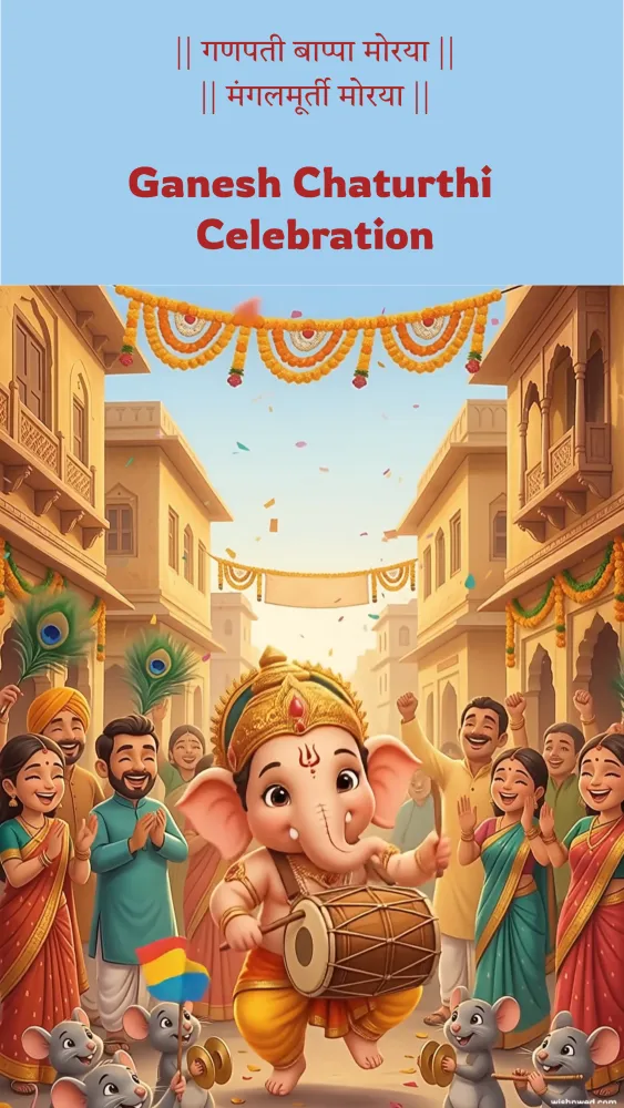 3D Ganesh Chaturthi Invitation Video Template - Pooja & Rituals invitation template