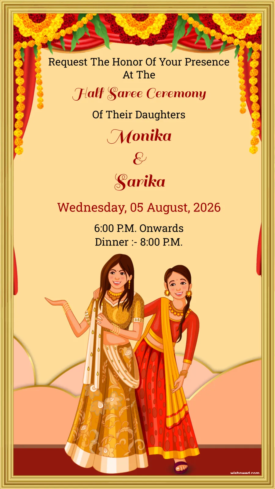 Half Saree Invite
