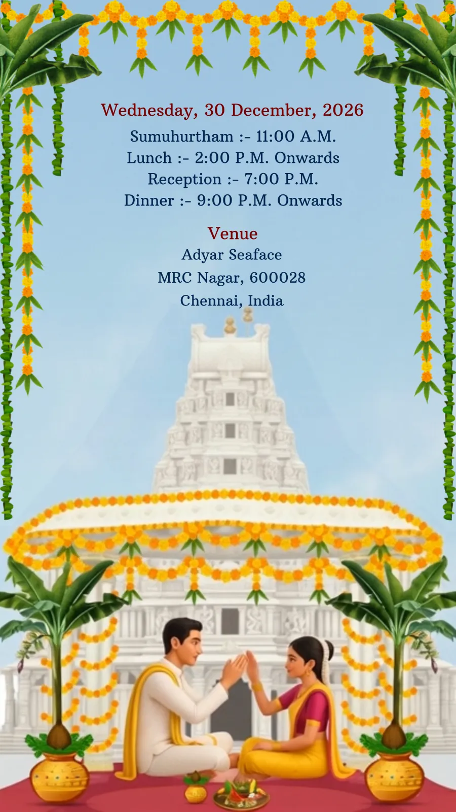 South Indian Wedding Save The Date Invite Video