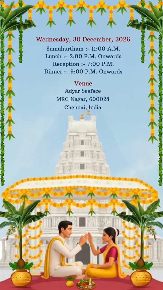 South Indian Wedding Save The Date Invite Video - Wedding invitation template