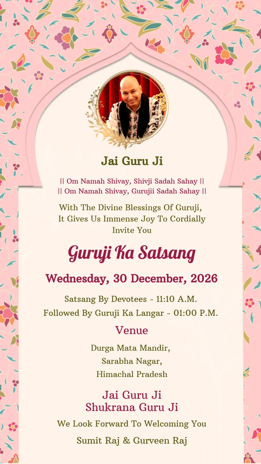 Guruji Satsang Invite