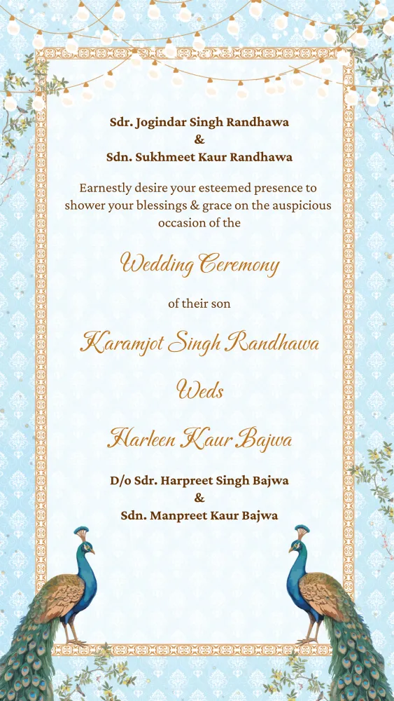 Royal Punjabi Wedding Invitation Video - Wedding invitation template