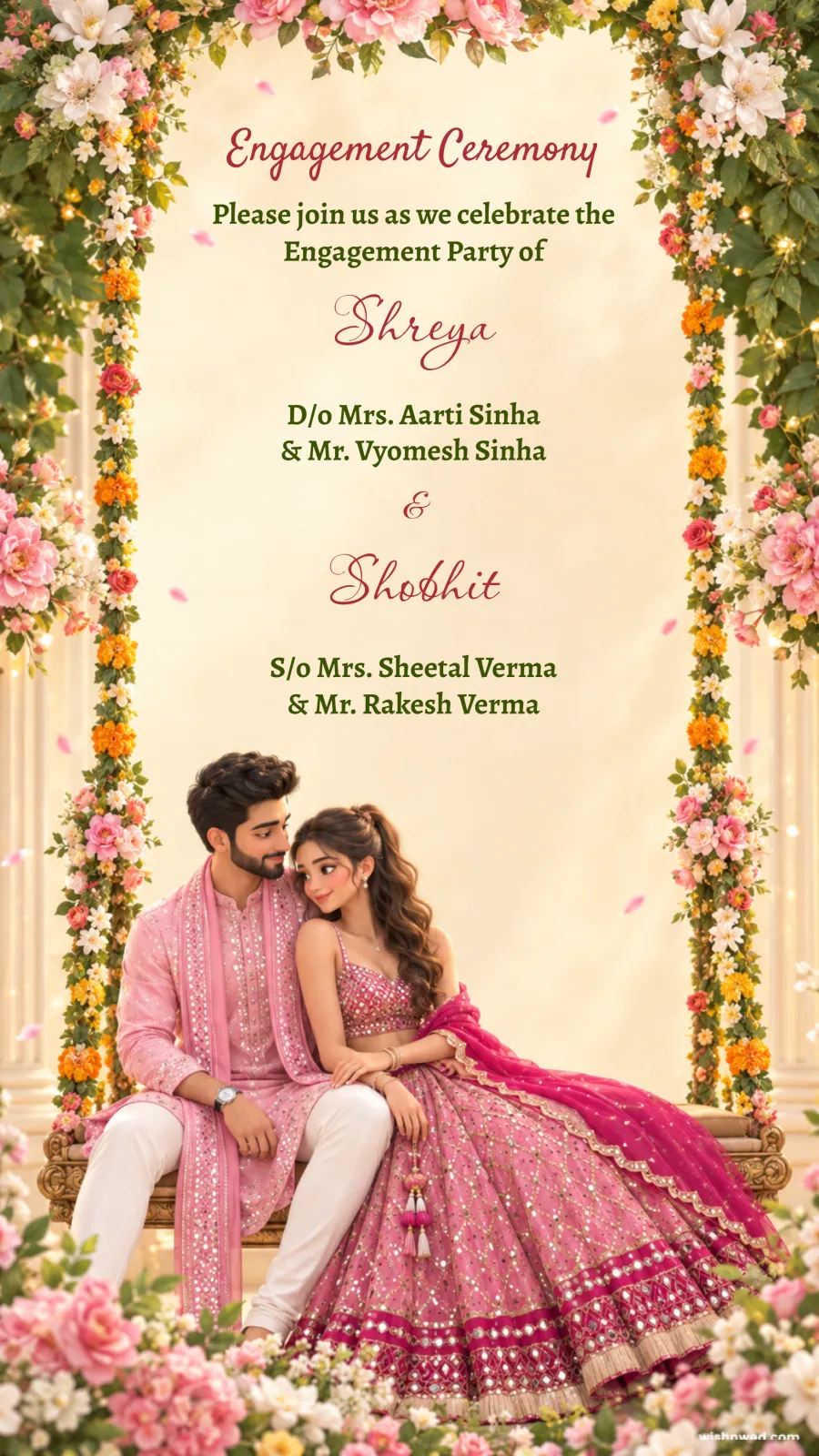 Gulabi Shaam Engagement Video Invite